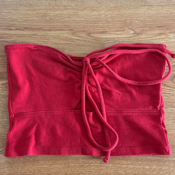 Red Strapless Top - Picture 1 of 4